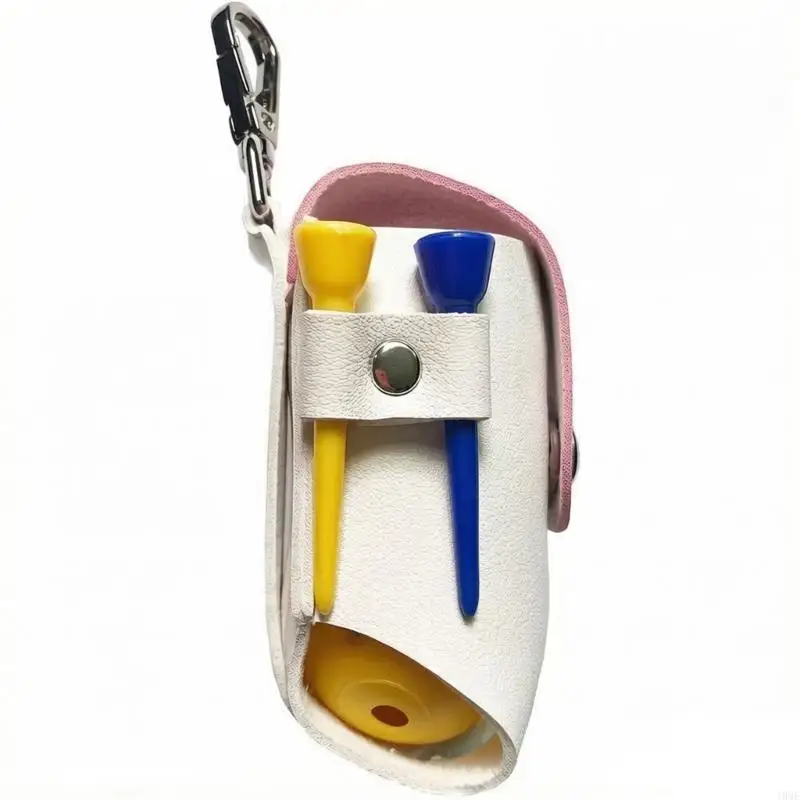 Golf Ball and Gear Organiser Waist Pouches with Keychain Hook Waterproof PU Leather Golf Ball Bag For Daily Training JOME