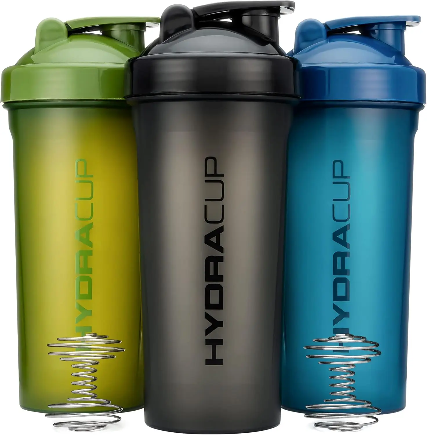 

[3 Pack] 45 Ounce Shaker Bottles For Protein Shakes, Jumbo Shaker Cups With Ball Blender Whisk, Extra Large Bottle With Handle