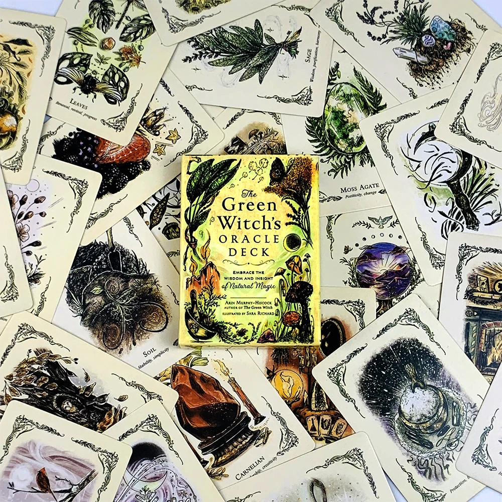 الساحرة الخضراء أوراكل سطح السفينة احتضان الحكمة وبصر السحر الطبيعي سلسلة الساحرة الخضراء بطاقات التارو #3