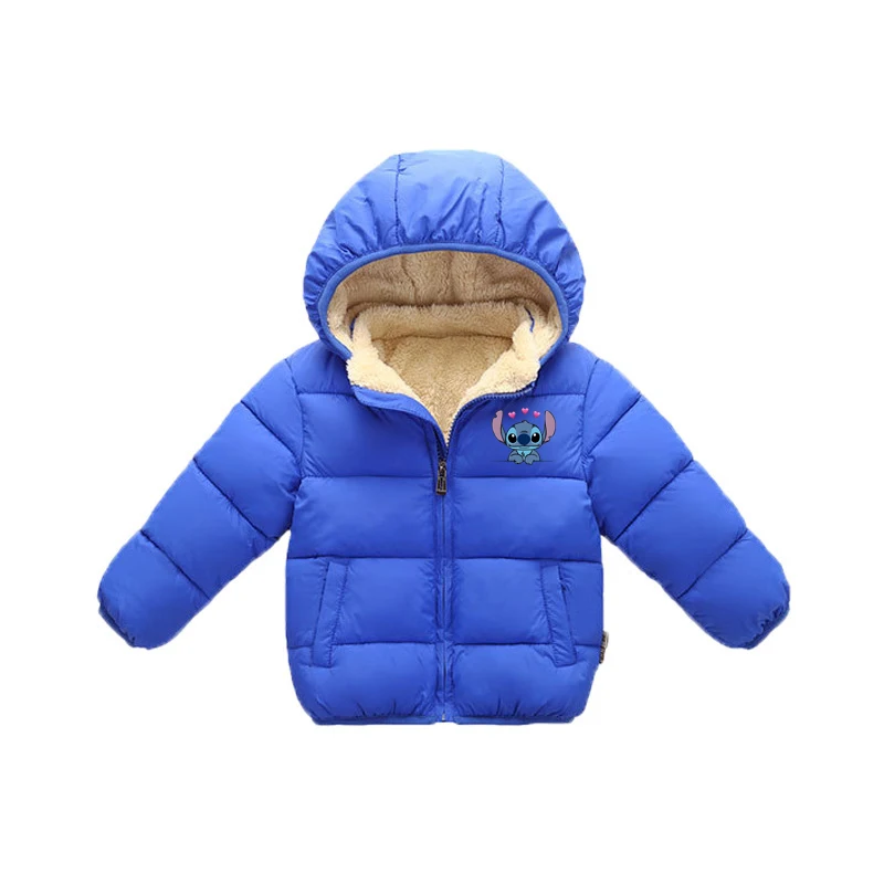 Disney Kinder-Baumwolljacke mit Kapuze, Cartoon-Motiv, einfarbig, Reißverschluss vorne offen, für Jungen und Mädchen