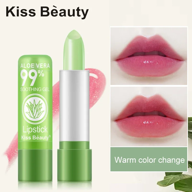 1pcs Waterproof Color Changing Lipstick Long Lasting Not Easy To Fade Aloe Vera Lipstick Moisturizing Color Nourishing Lip Balm