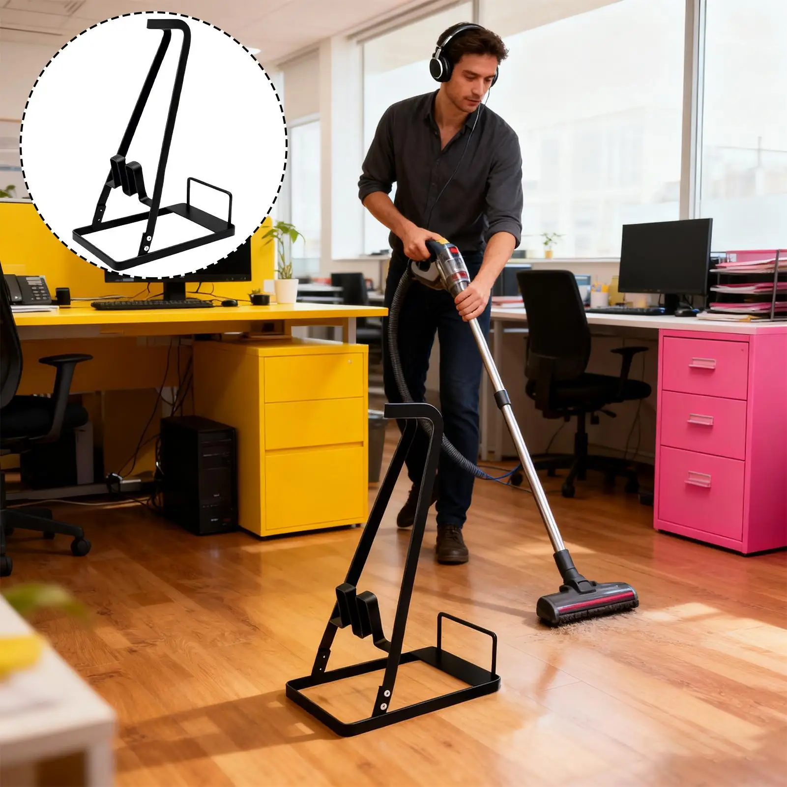 Vacuum Cleaner Storage Holder Heavy Duty Organizer Vacuum Holder Metal Storage Bracket For Home Kitchen Bedroom Living Room