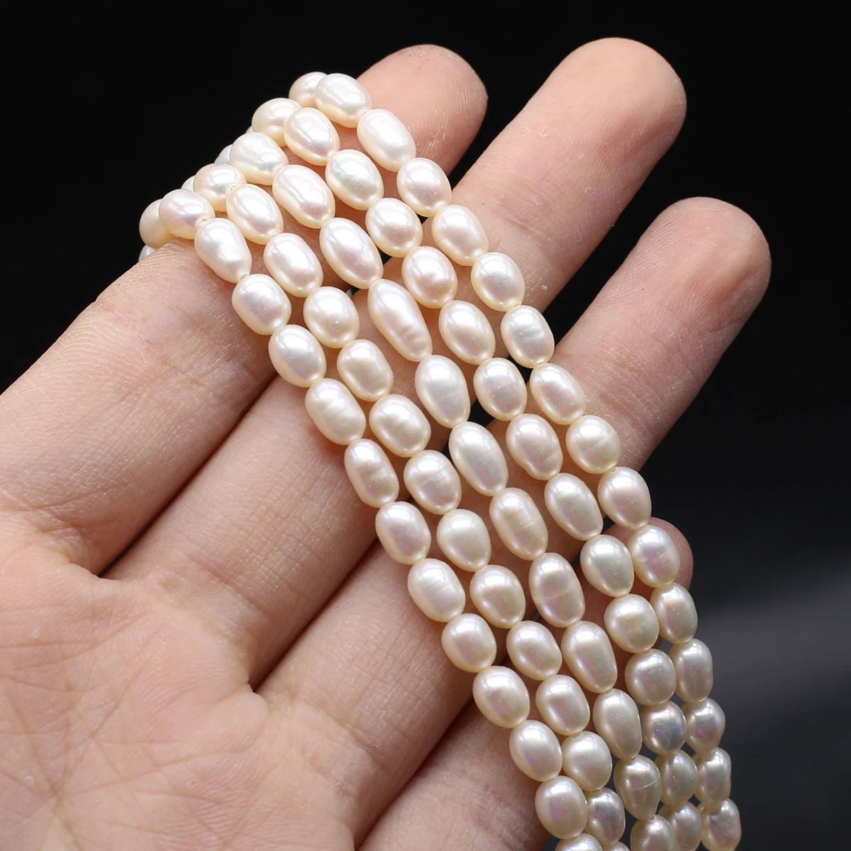 

High Quality White Small Loose Zhuji Freshwater Pearl Beads Rice Shape Bead for Jewelry Making Diy Necklace Bracelets