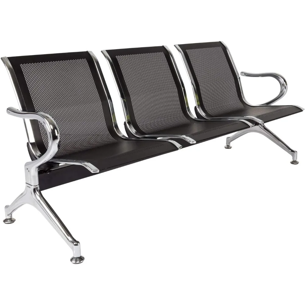 

Waiting Room Chairs - 3 Seat Reception Chairs, Office Guest Chairs Waiting Furniture Bench Seating for Airport, Bank, Hospital