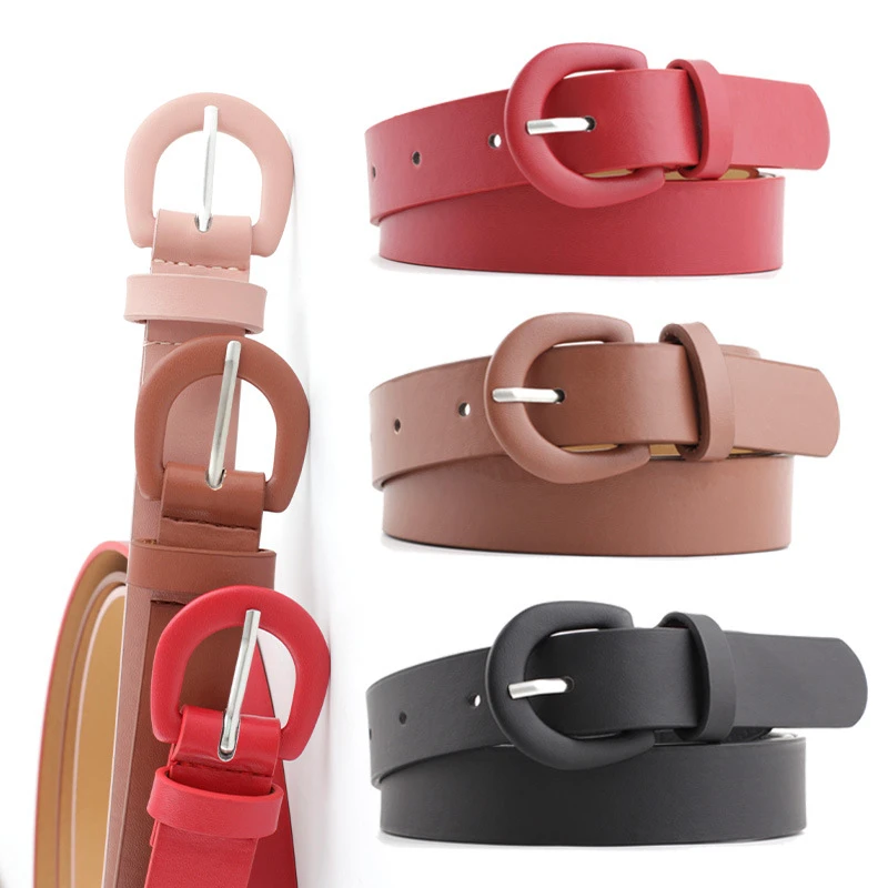 

Female Cowgirl Western Belts For Women 2024 New Women's Wide Black Brown White Pink Wild Trouser Belt Simple All-Match