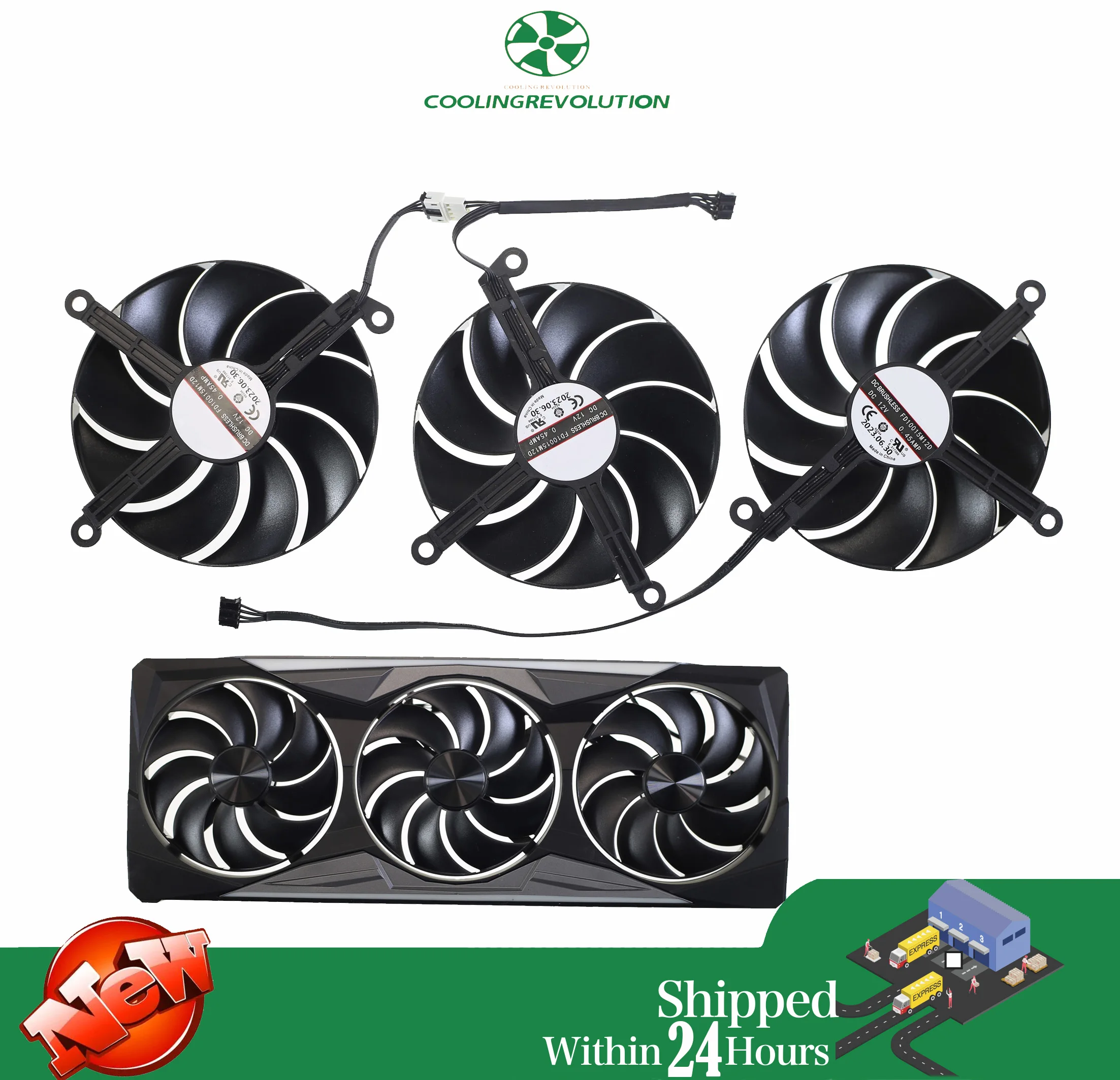 95MM FD10015M12D DC12V 0.45AMP 4-Pin Graphics card fan For ZOTAC Geforce RTX 4090 24GB ZT-D40900M-10B Fan