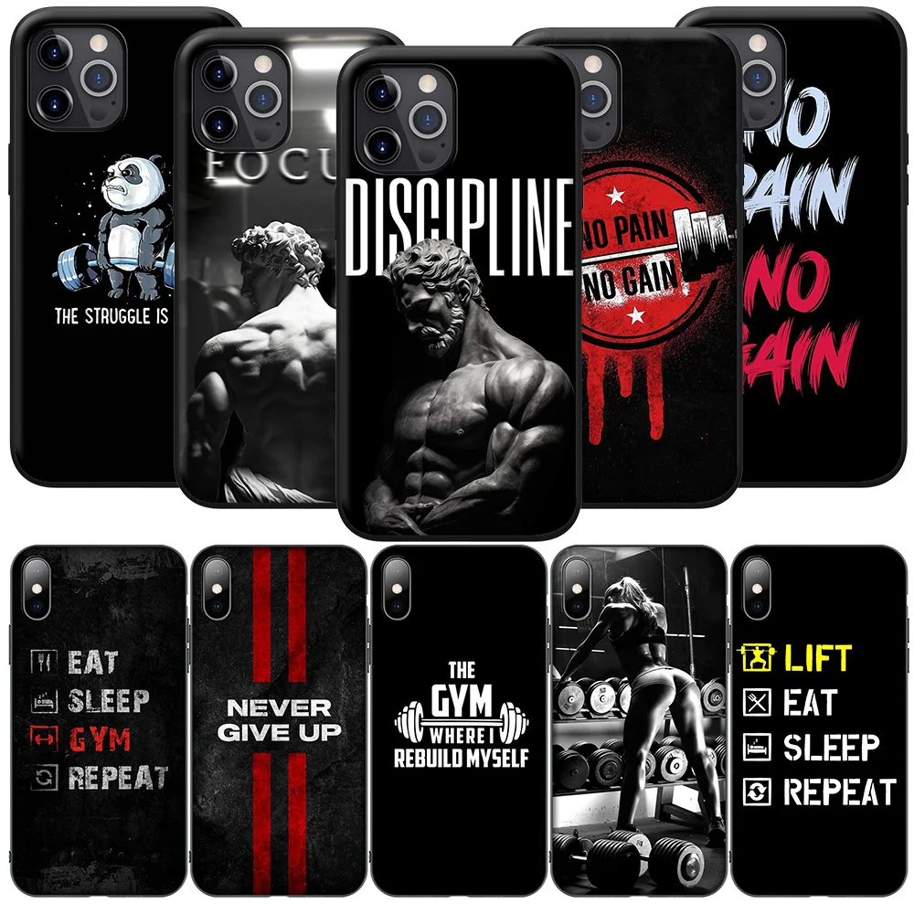 SK29 Bodybuilding Gym Phone Soft Case for Realme C3 C2 3 3i 5i 5 6s 6 7 8 8i 9i Pro