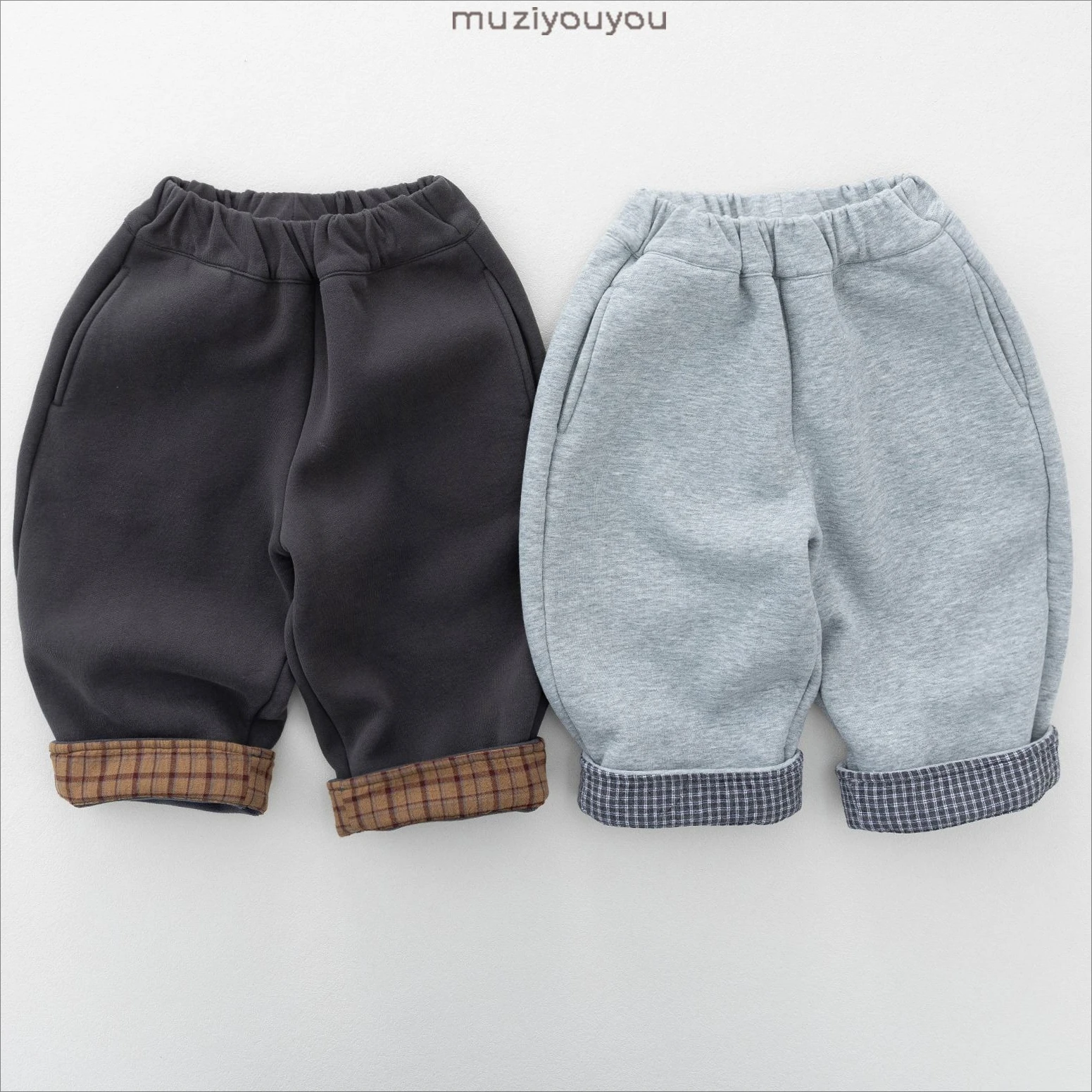 Pants 2026 Autumn and Winter New Children's Clothes Korean Style Boys and Girls Thickened Warm Spell Plus Velvet Pants