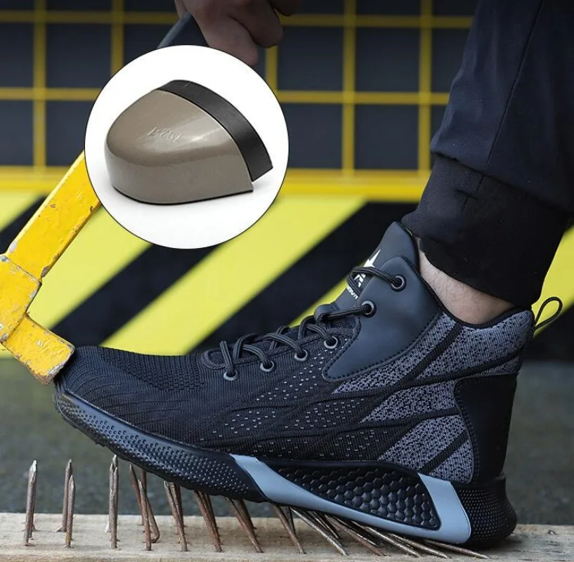 

Man Safety Shoes Puncture-Proof Work Sneakers Lightweight Work Shoes Men Steel Toe Anti Smash Safety Boots Indestructible Shoes
