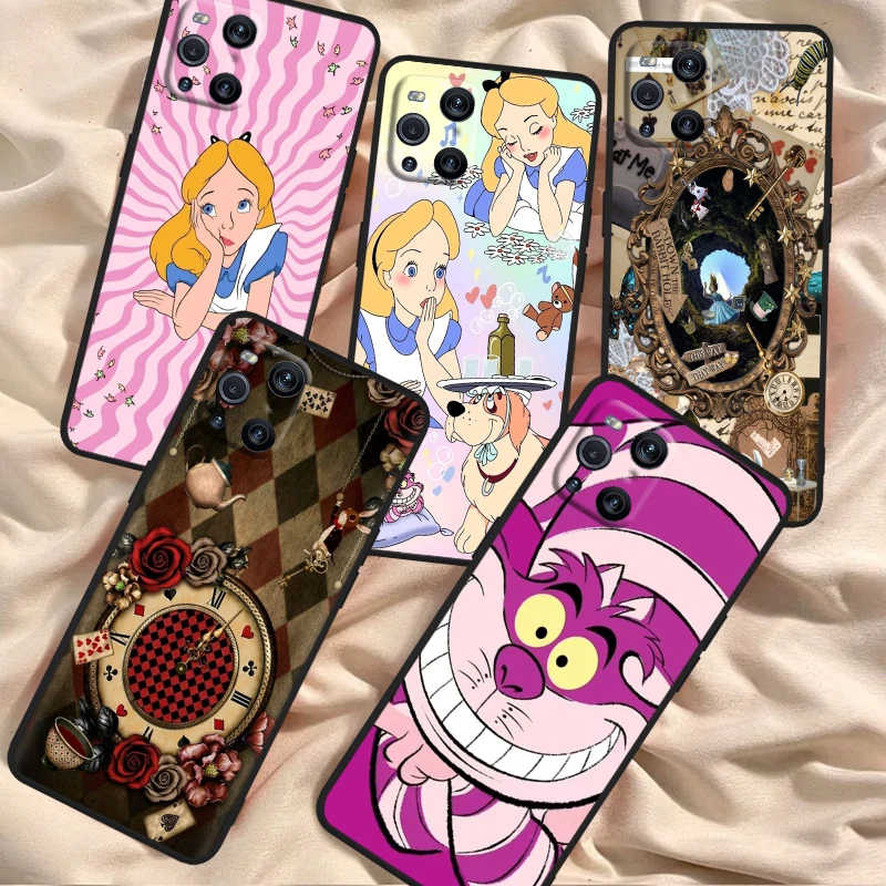 

Alice Disney Cartoon Beauty For OPPO Find X6 X5 X3 A54S A5 A94 A16 A53S A57 A74 A72 A98 A78 A96 A9 5G Black Soft Phone Case
