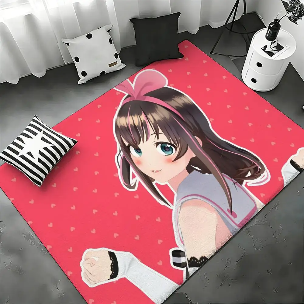 First Virtual Anchor K-Kizuna Floor Mat Bedroom Living Room Flannel Door Mat Non-Slip Home Decor