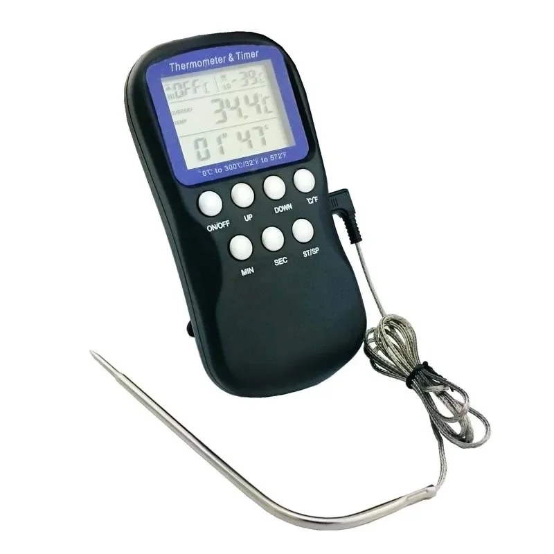 Geetest Upgraded Version Digital Single Probe Kitchen Cooking Food Meat Thermometer with Timer/Temperature Alarm