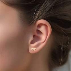Stainless Steel Angel Number Earrings for Women Lucky 111 222 888 999 333 555 666 777 444 Stud Earrings Hypoallergenic Jewelry