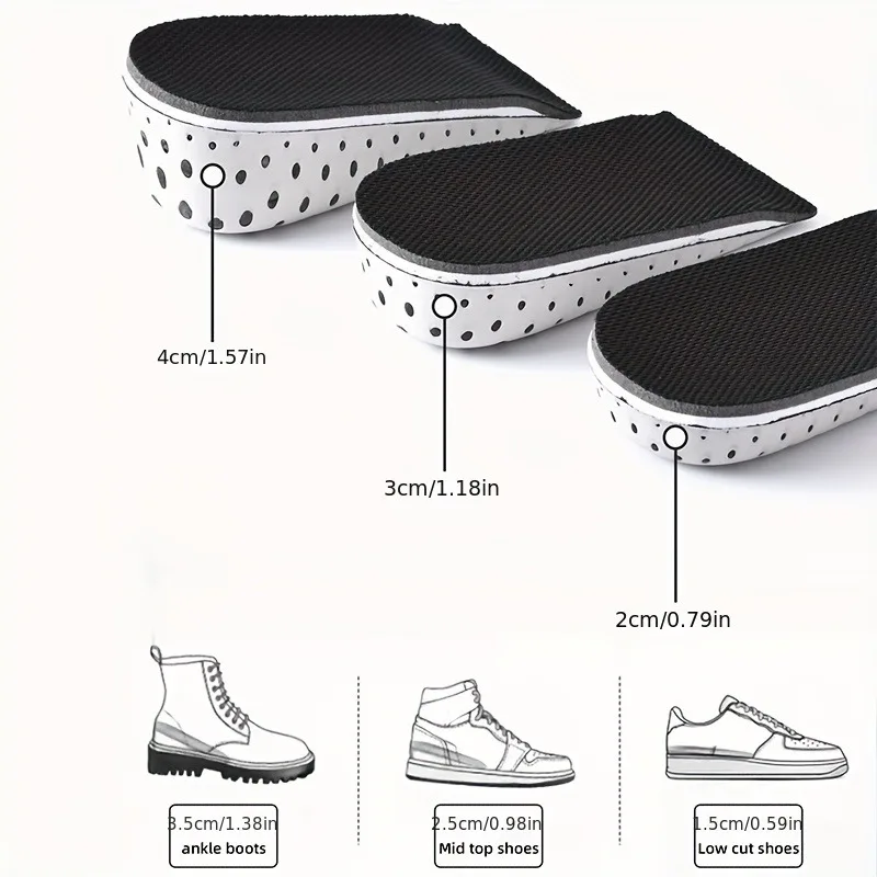 1 Paar unsichtbare EVA-Einlegesohlen zur Erhöhung der Höhe | Weiche, atmungsaktive Fersenpolstereinsätze für High Heels und den täglichen Gebrauch | Unisex – Detail 3