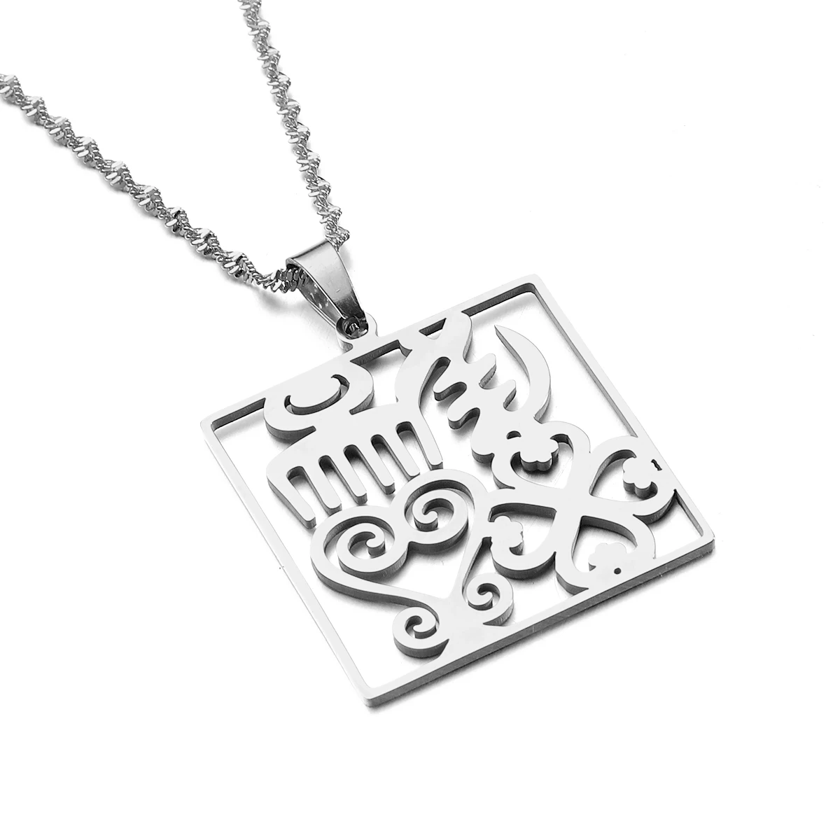 Traditional Symbol African Ornaments Ancient Egyptian Jewelry Adinkra Gye Symbol Ankara Pendant Necklace