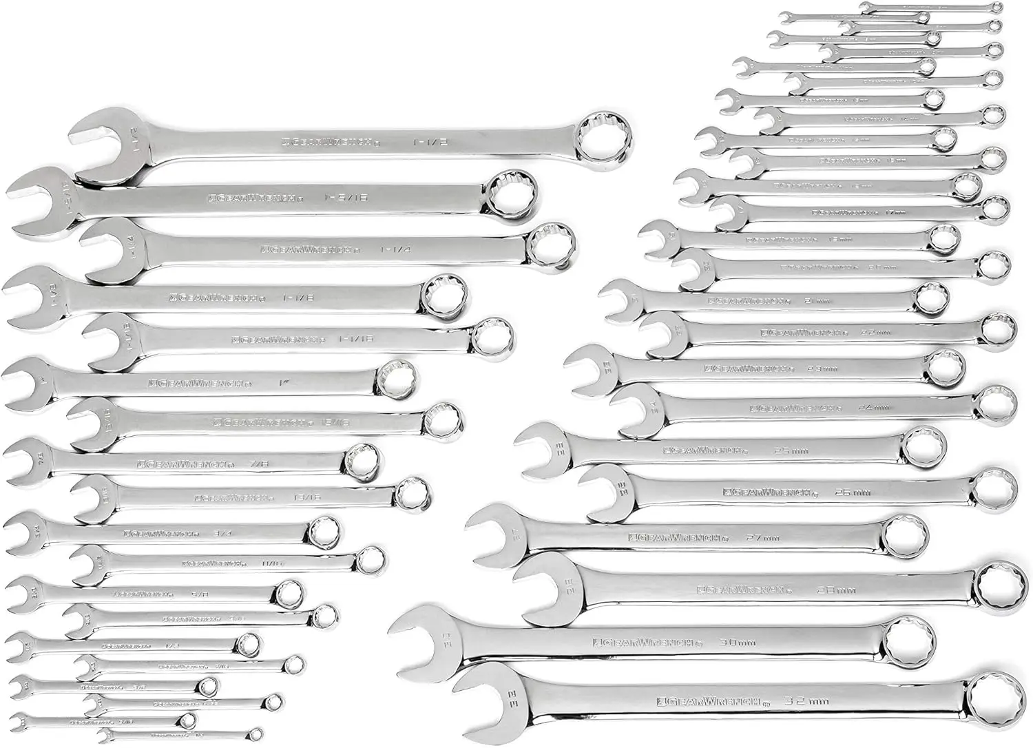 

44 Pc. Master Combination Wrench Set, Metric/SAE