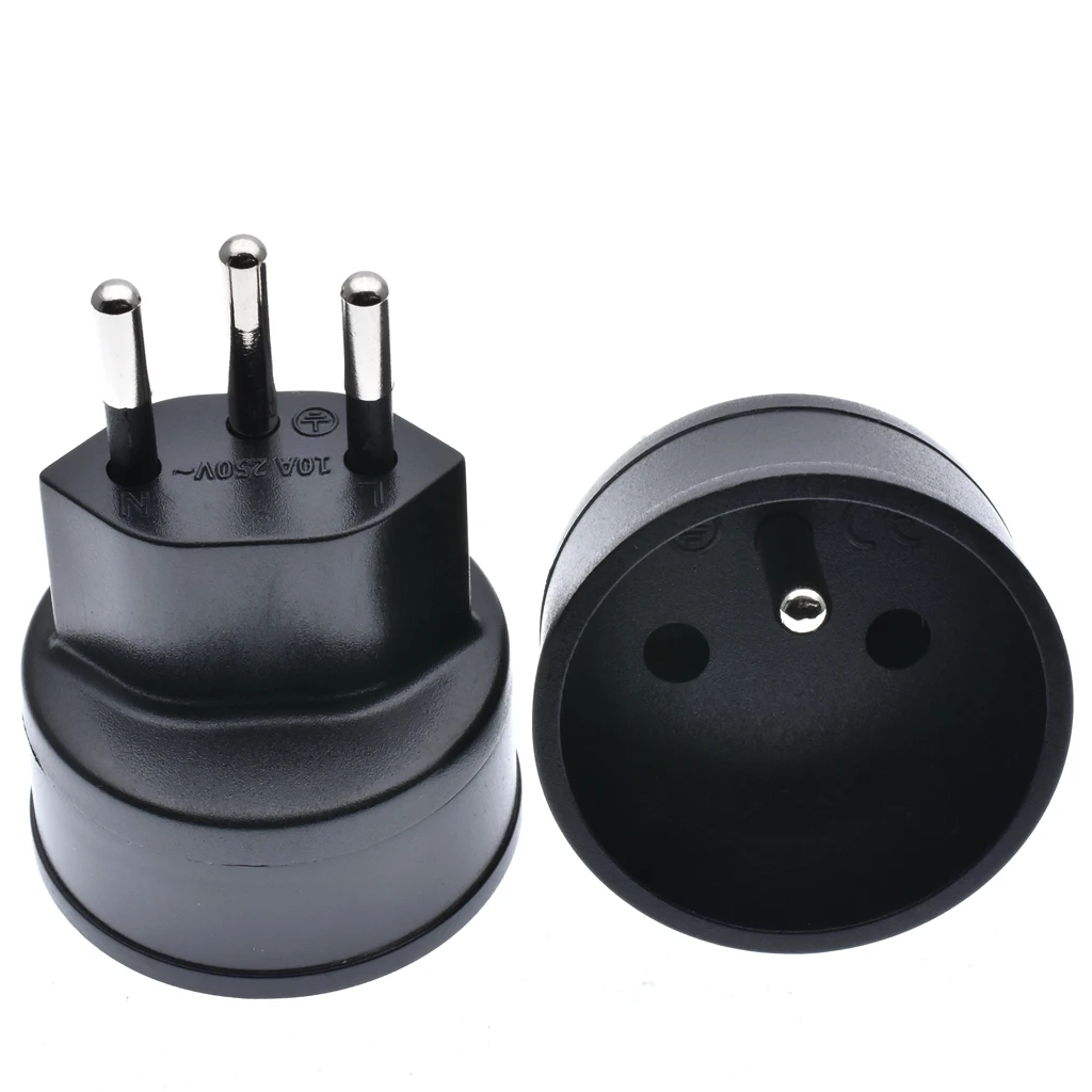 European France TO Swiss plugs Travel Adapter 3 pin plug 10A 250V Power Plug EU to Switzerland Electrical Plug