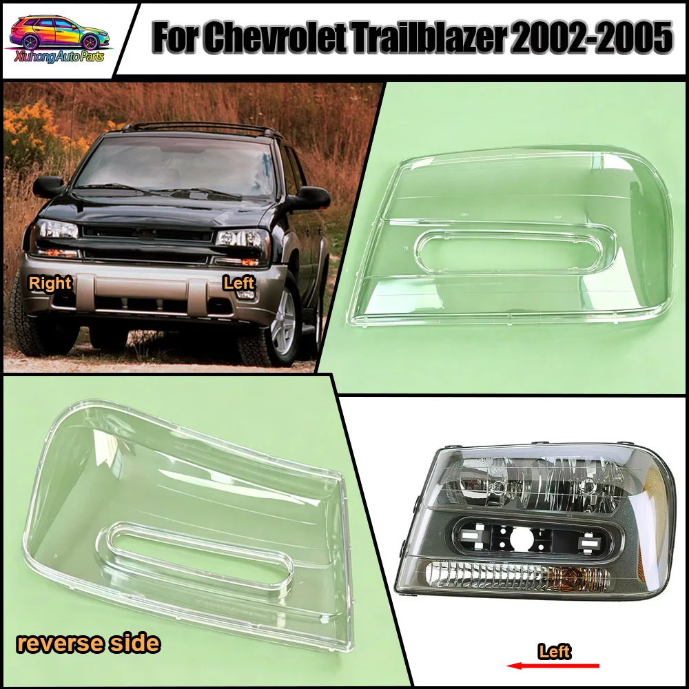 

For Chevrolet 2002 2003-2005 Trailblazer Headlamp Transparent Shell Lampshade Lamp Shade Front Headlight Cover Lens Plexiglass