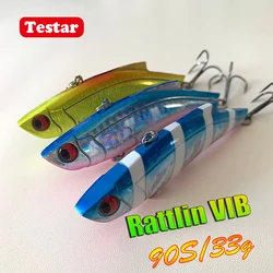 Testar Sinking Vibration Bait 90mm 33g Long Casting Winter Fishing Lure Vib Artificial Rattlin Hard Bait for Pike Bass Pesca