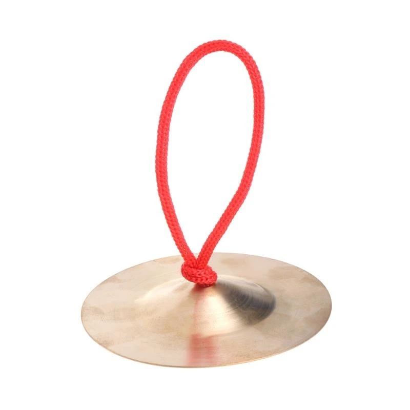 Q39E 2Pcs Copper Cymbal Hand Percussion Orff Instruments Gift for Child Kids Preschool Early Educational Buddhist Chimes