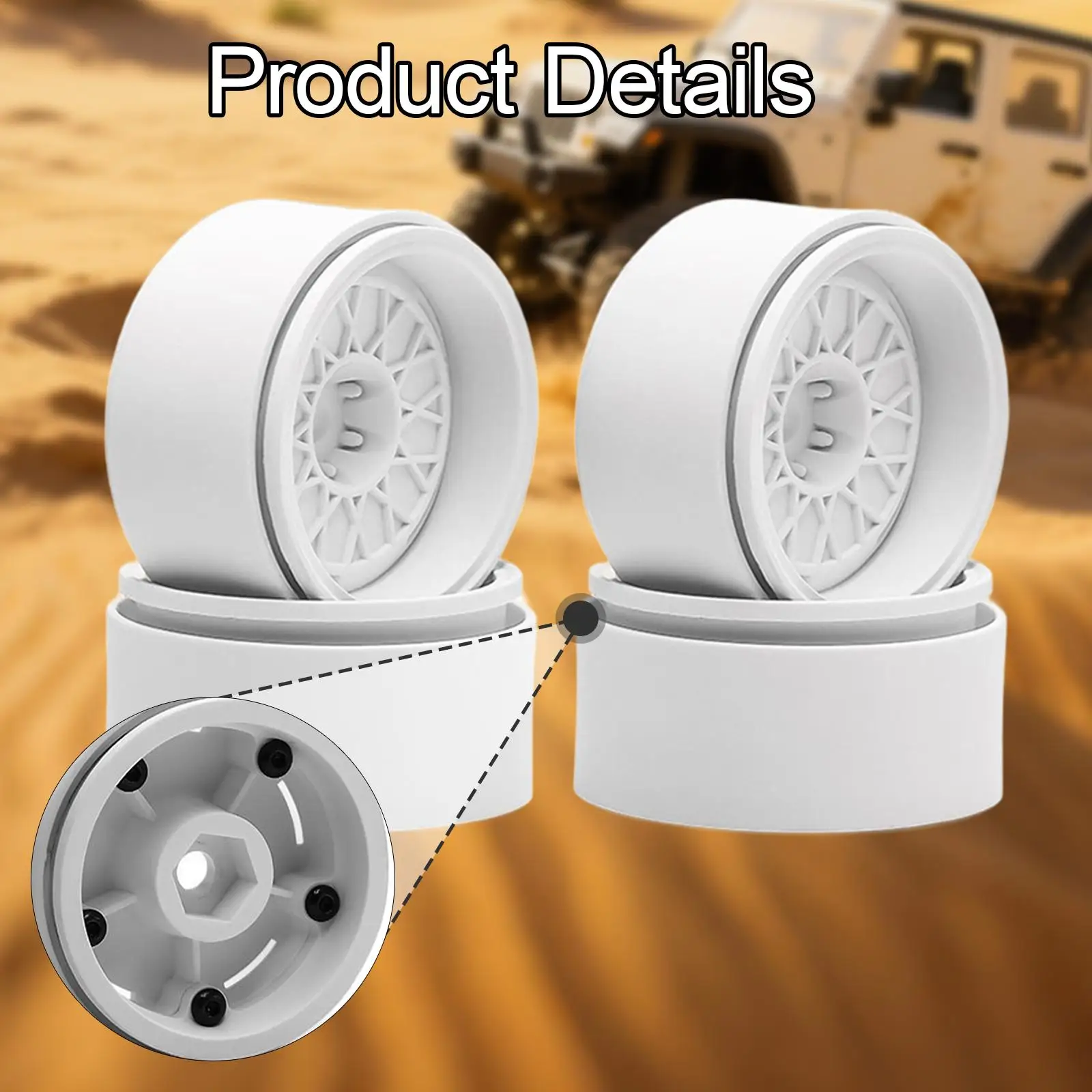 4 ชิ้นล้อขอบล้ออุปกรณ์เสริมประสิทธิภาพสูงสำหรับ 1:10 1:12 RC,รถคลาน, รีโมทคอนโทรลรถครอว์เลอร์,ของเล่น