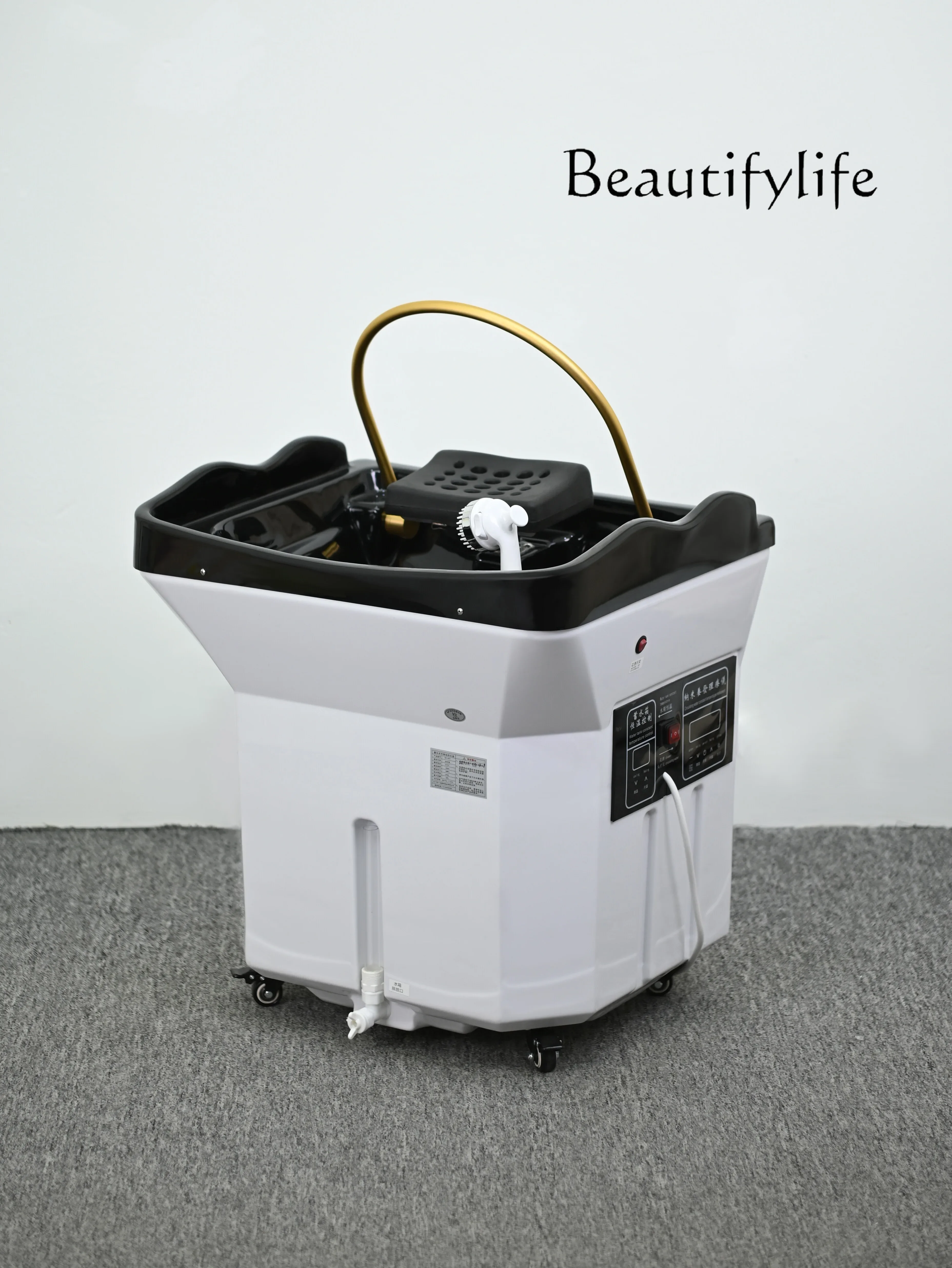 Water circulation fumigation removable hair treatment shampoo basin for beauty salons