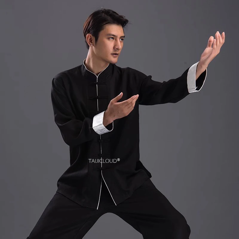 زي Chenjiagou Tai Chi، بدلة الكونغ فو من مزيج القطن والكتان للرجال والنساء، ملابس تدريب الخريف #3