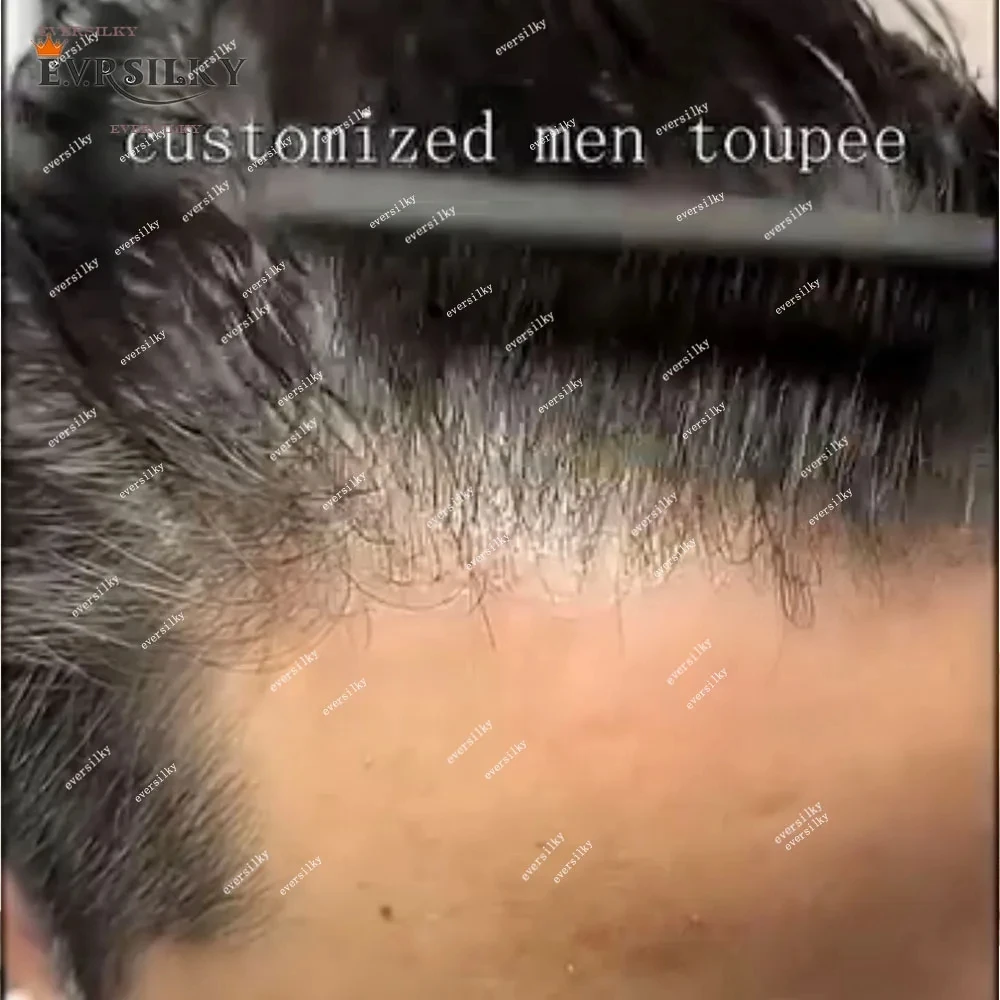 

Black Grey 1b80 565# 80%Density Undetectable Vloop Brown Men Super Natural Hairline Ultra Thin 0.02mm Prosthes Human Hair Toupee