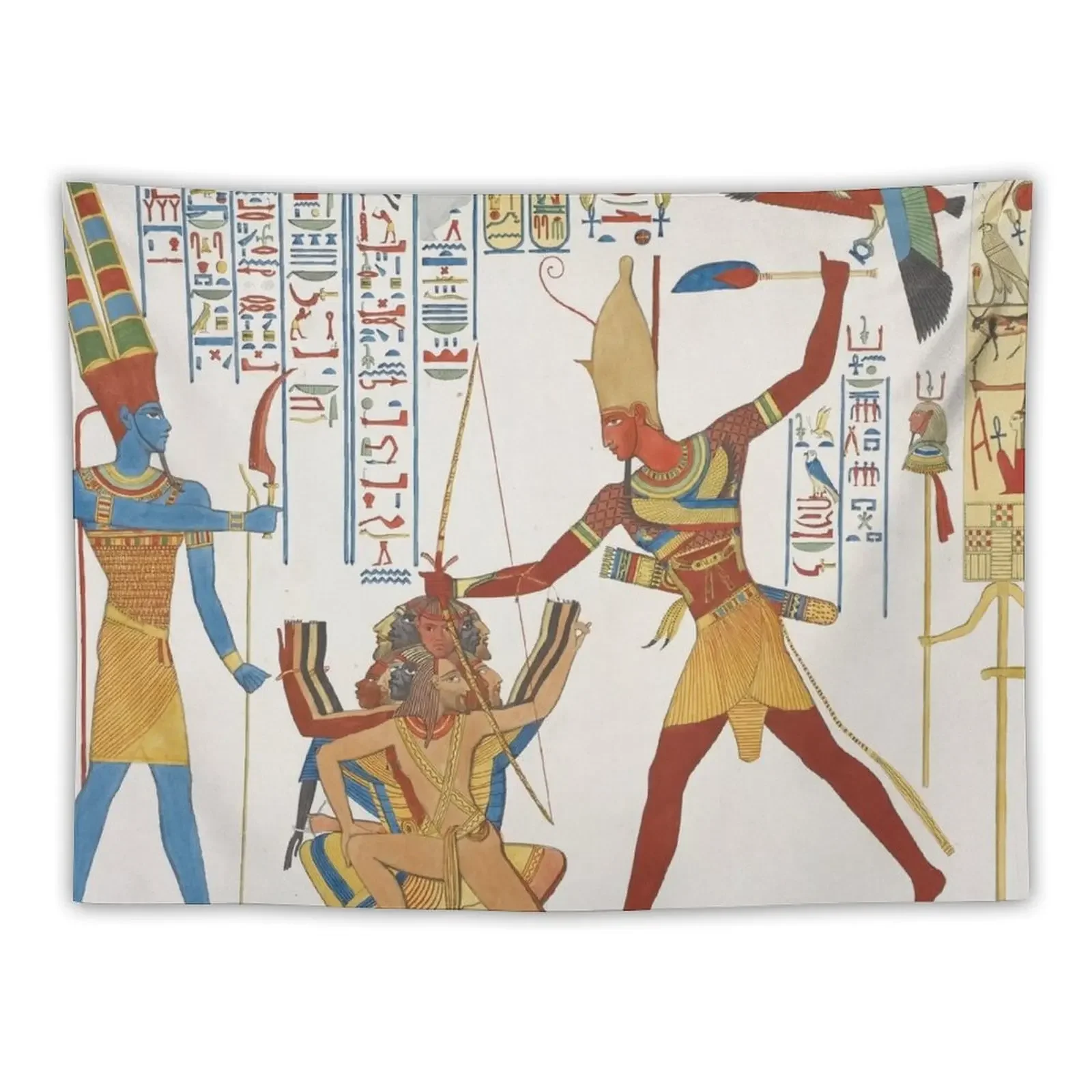 Egyptian Pharaoh with bow and arrow artwork Tapestry Aesthetic Room Decors Decoration For Bedroom Wall Mural Tapestry