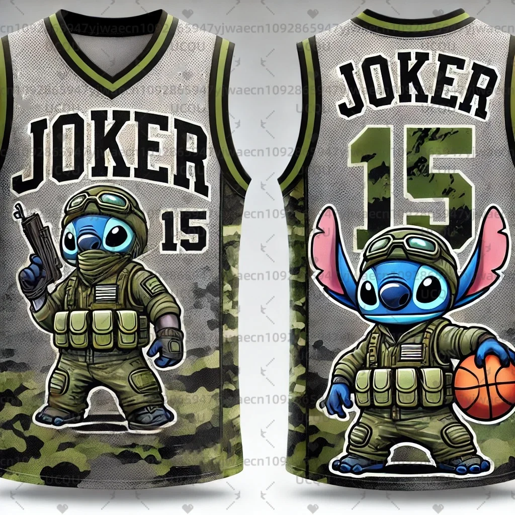 صيف جديد بنات نساء ثلاثية الأبعاد مطبوعة غرزة بنين تدريب الرجال الرياضة سترة دون أكمام رقم 15 جوكر كرة السلة تانك القمم تي شيرت #5