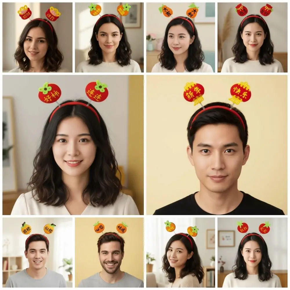 

Ткань 2026, повязка на голову с Новым годом, новогодние декоративные благословения, рождественский головной убор, креативный реквизит для фотосессии