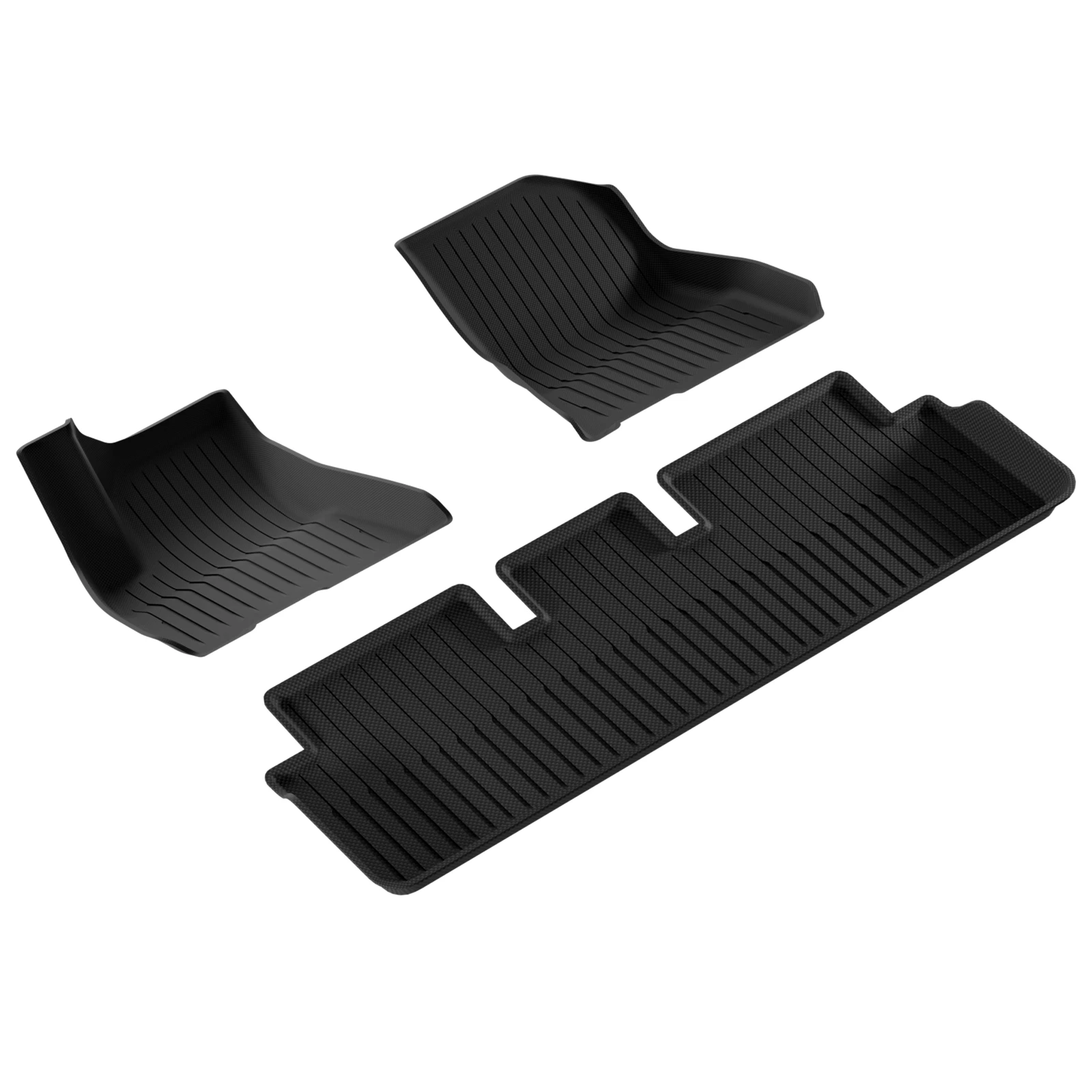 TPE Car Floor Mats 3Pcs/Set Custom Fit for Tesla Model 3 2021-2023 All Weather Waterproof Anti-Slip Heavy Duty Automotive Floor Liners Car Interior Accessories