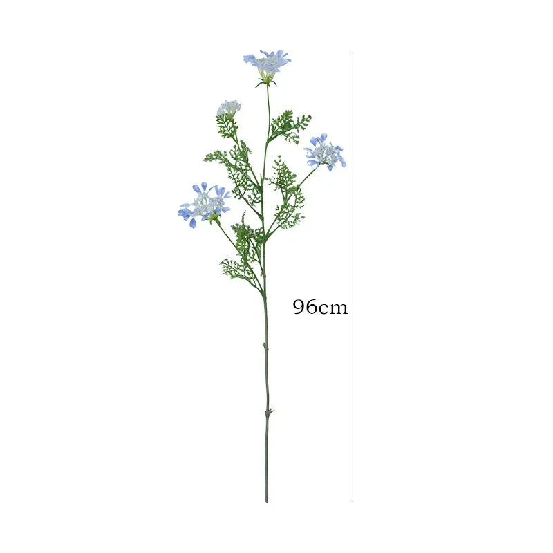 96cm Simulation Snowflakes Branches Silk Fake Flowers Wedding Decorative Artificial Snowflake Blue Flower Auditorium Decoration