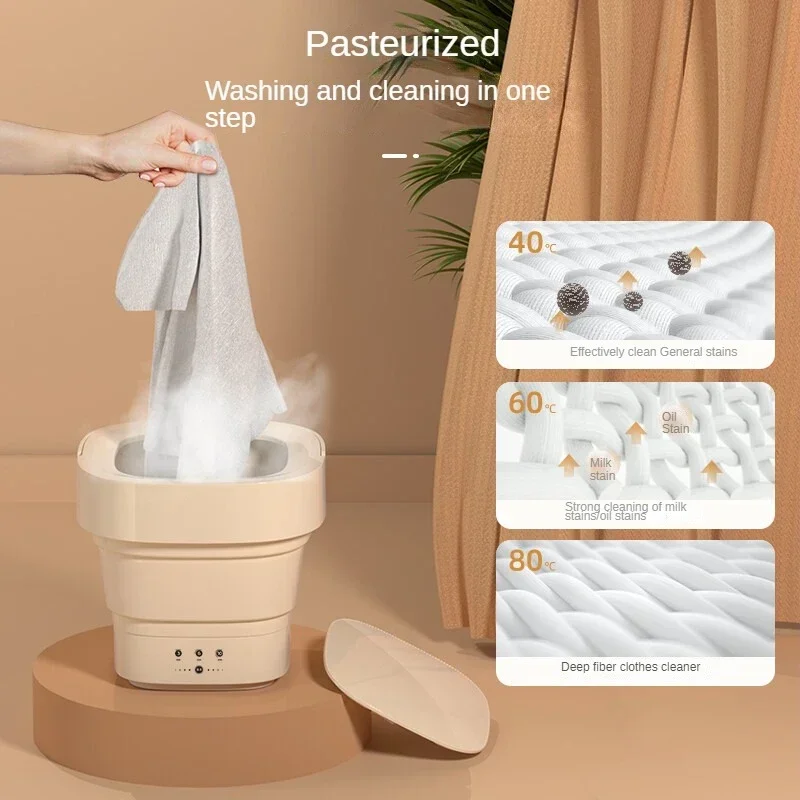 Portable for Travel Mini Folding Washer for Underwear Baby Clothes Compact and Lightweight Mini Washing Machine