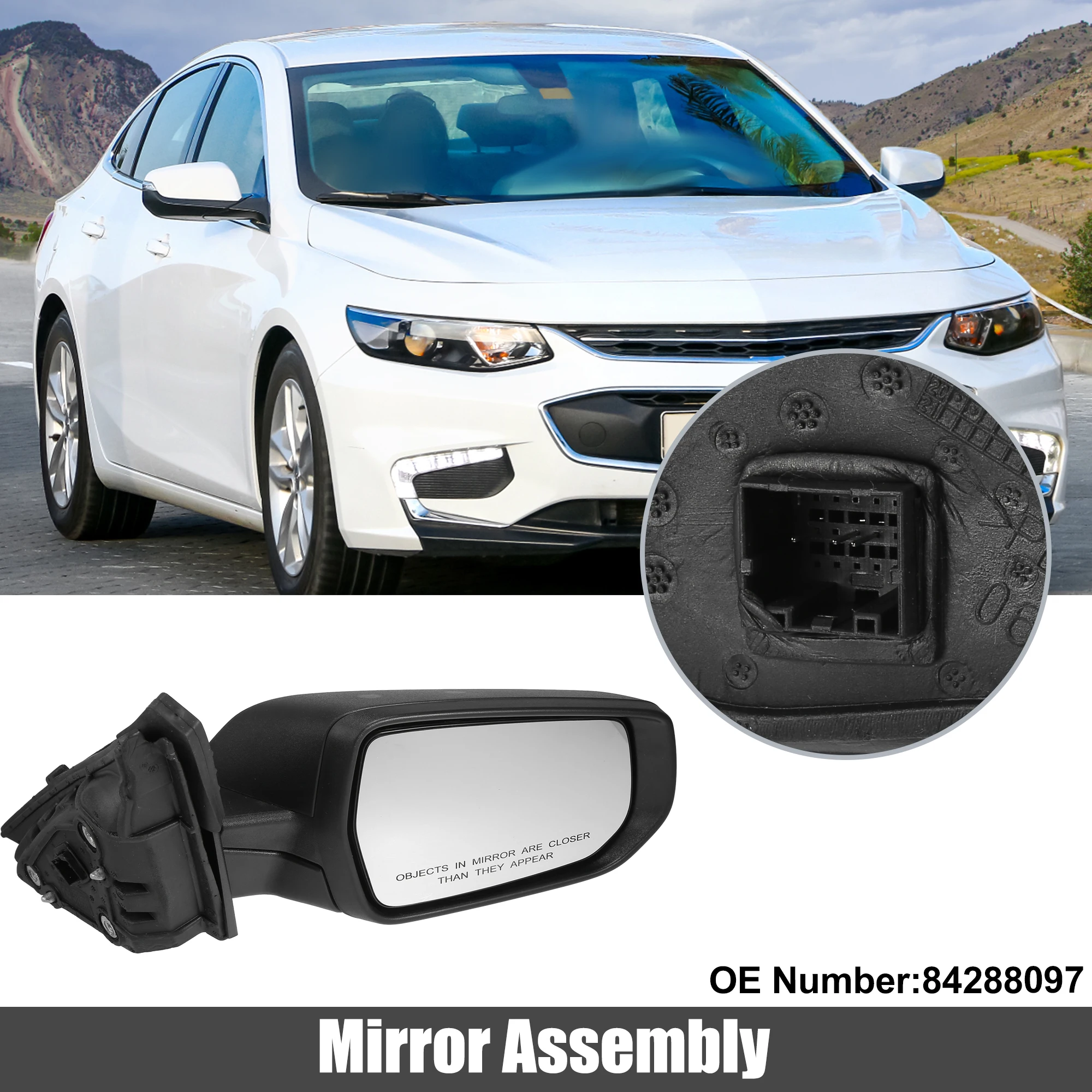 

Дверное зеркало Uxcell в сборе с правой стороны пассажира для Chevrolet Malibu 2016-2022, силовое стекло без подогрева, ручное складное 84288097