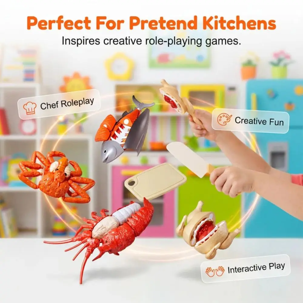 New Detachable Play Cutting Food Set Peelable with Storage Bucket Kitchen Play Food Sliceable Food Set Food Recognition