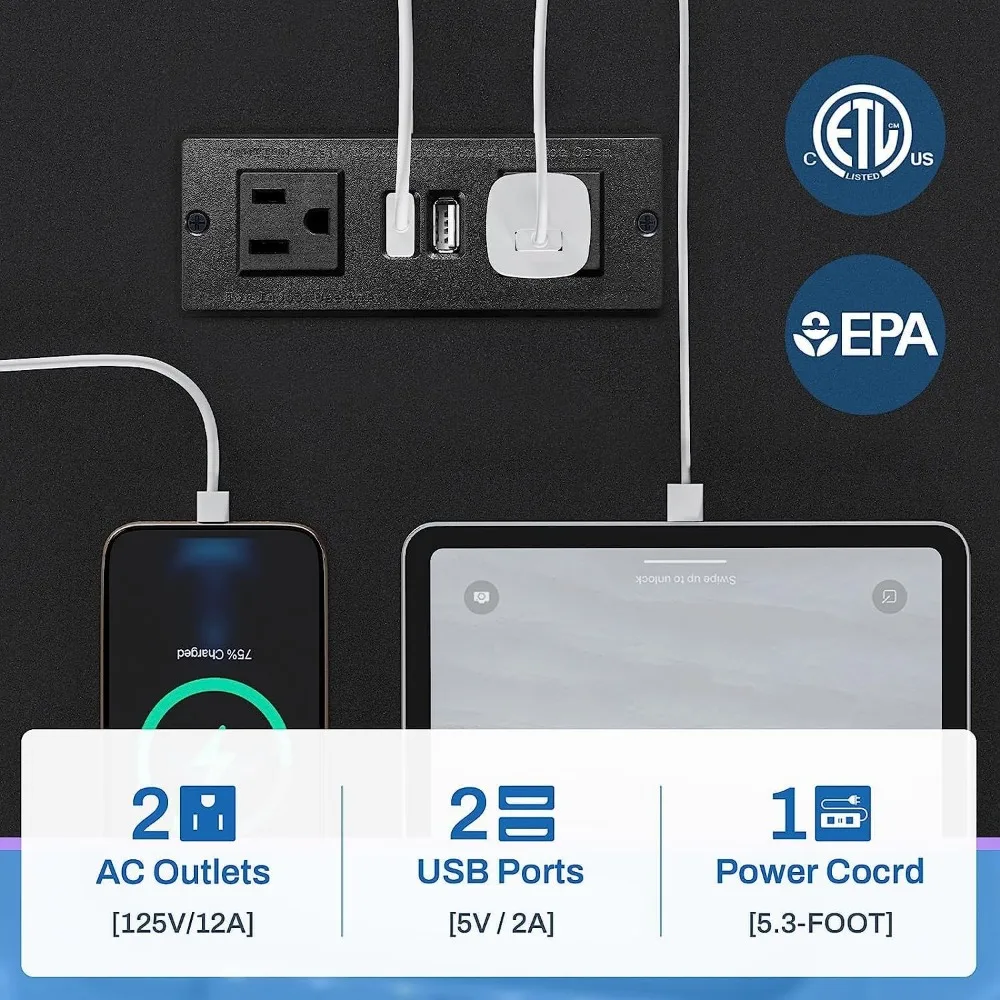 98" 2 Person Office Desk, Computer Desk with Letter/A4 File Drawer, Power Strip with USB, Long Desk for Home Office with