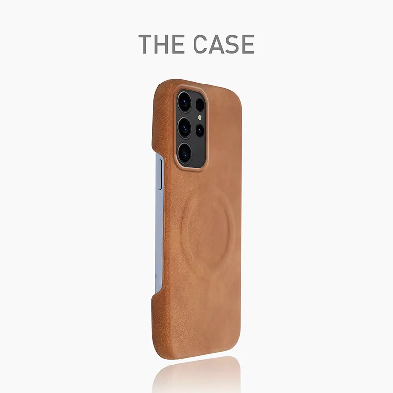 Frameless Sheep Leather Magnetic Cover for Samsung Galaxy S26 S25 S24 S23 S22 Plus Ultra 5G Shockproof Case Mag-safe Hard Shell