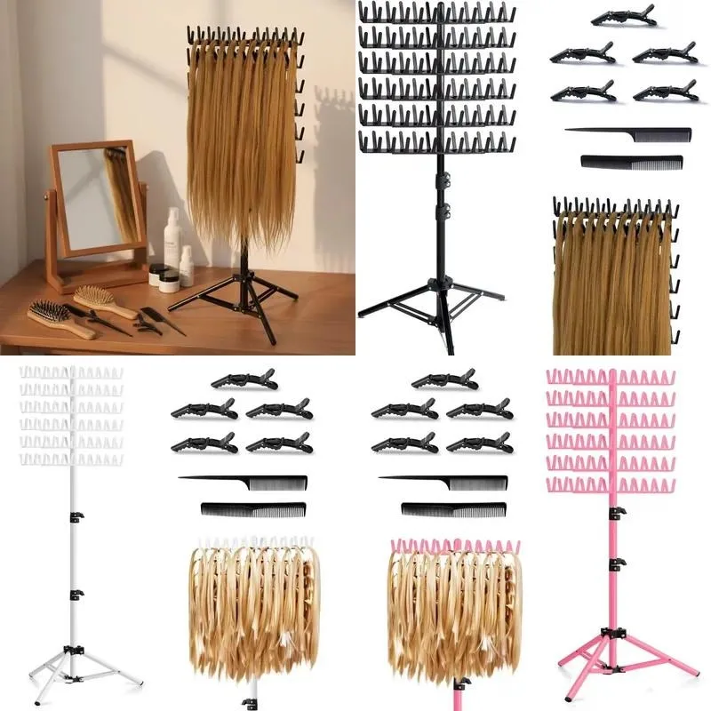 Modern Simple Braided Frame Display Stand Height Adjustable Salon Column for Hair Salon Supplies