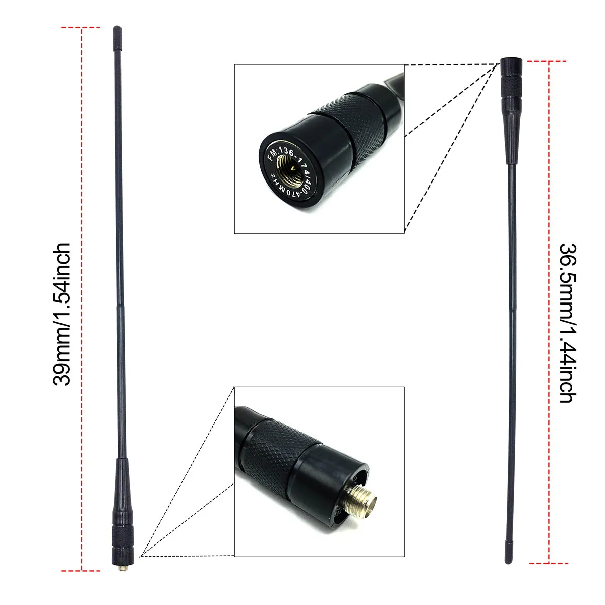 High Gain PHD-771 Whip SMA-F Walkie Talkie Antenna VHF UHF Dual Band For Kenwood For baofeng UV-5R UV-82 Bf888S Two way Radio