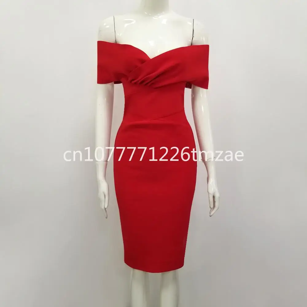 

Hot Selling Bandage One-Piece Dress Stretch Sexy Strapless High Waist Evening Party Dress