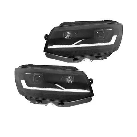 Фара в сборе для VW Volkswagen Multivan / Caravelle T6 2016-2019, модифицированная, с LED-дневными ходовыми огнями и последовательными указателями поворота.