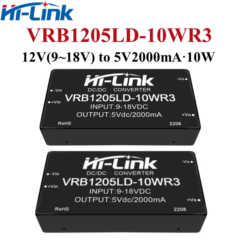 10W Factory HIlink VRB2412LD-10WR3 VRB1205LD-10WR3 VRB4805LD-10WR3 VRB1212LD-10WR3 Hot Sale IC DCDC 24V to 12V 10W 833mA Output