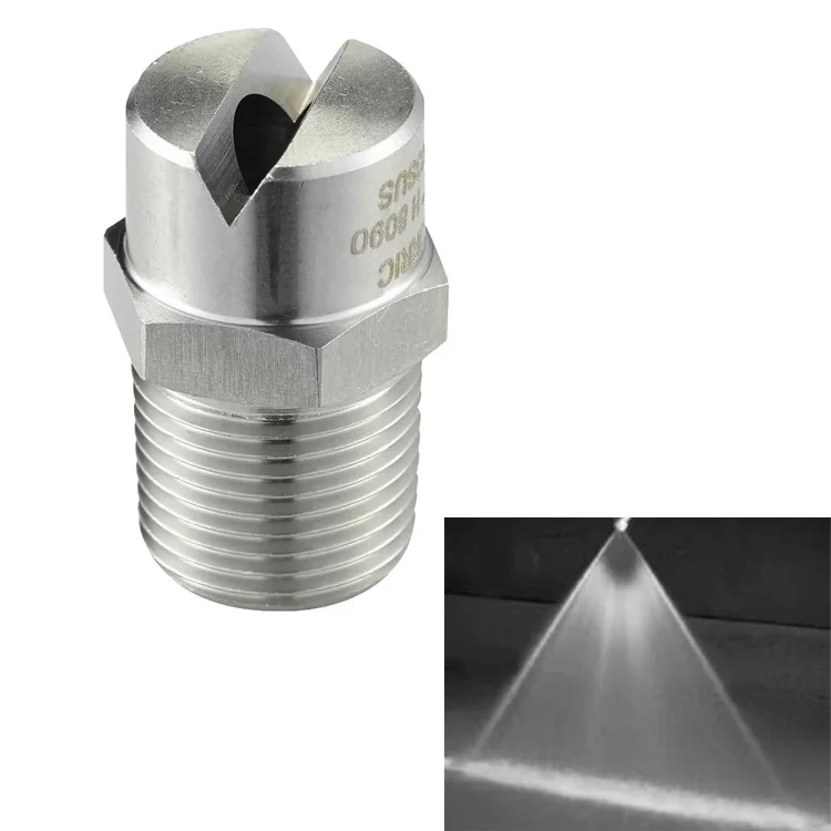 High Pressure Stainless Steel VeeJet Spray Nozzle H1/4U-SS4050 6540 Flat Fan Spray Jet Tip for Industrial Cleaning 1/4 MNPT