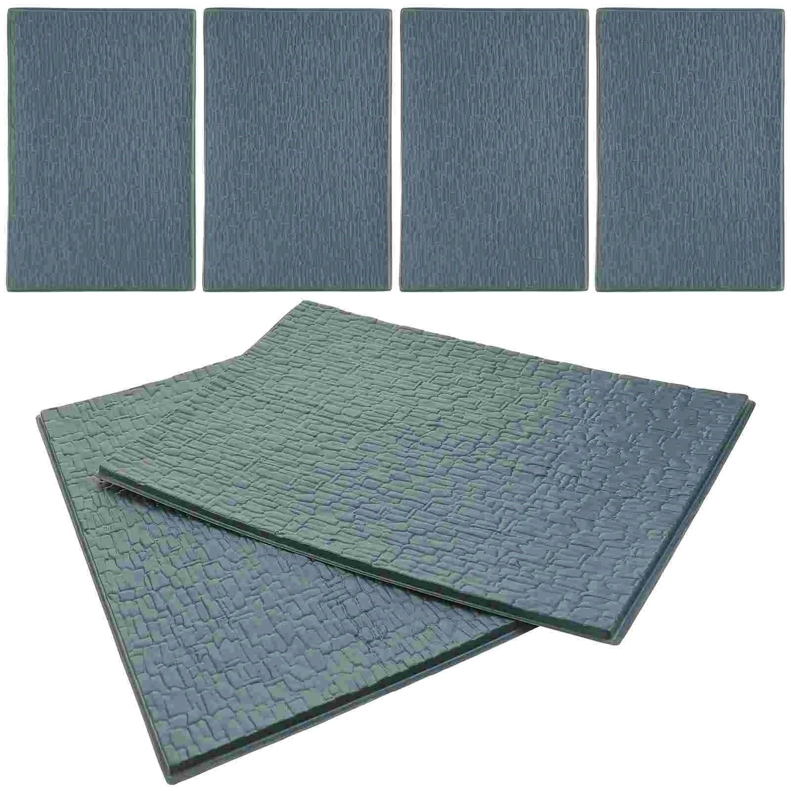 

6 Sheets Mini Roof Tile Decor Flooring Tiles House Props Pvc Simulated Models Miniature Clay