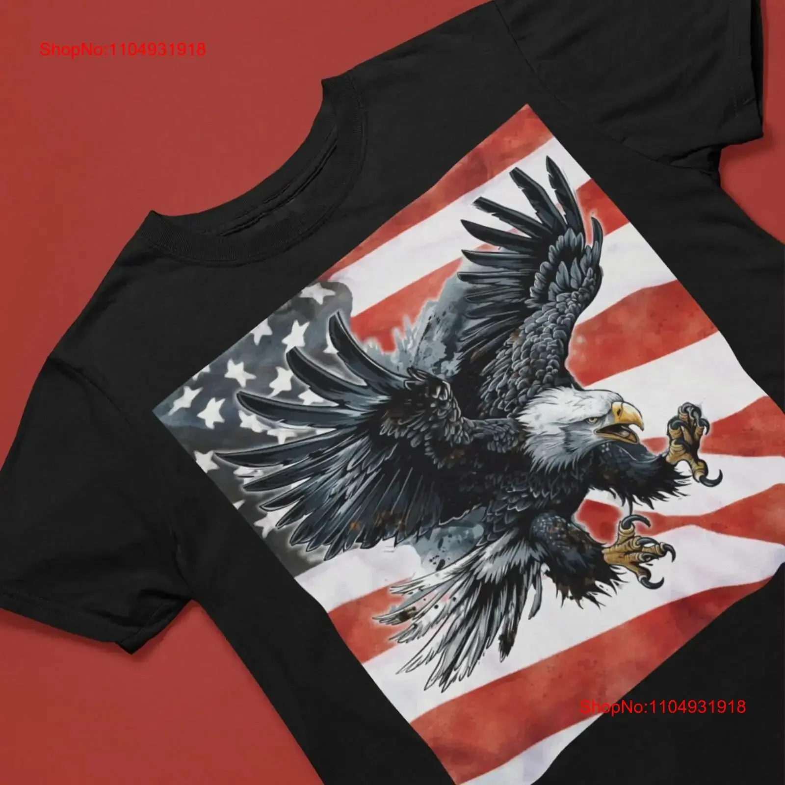 Camiseta de caza con águila calva americana, ilustración majestuosa, símbolo de fuerza, vintage, lavado, ropa de diseñador elegante, ropa de calle