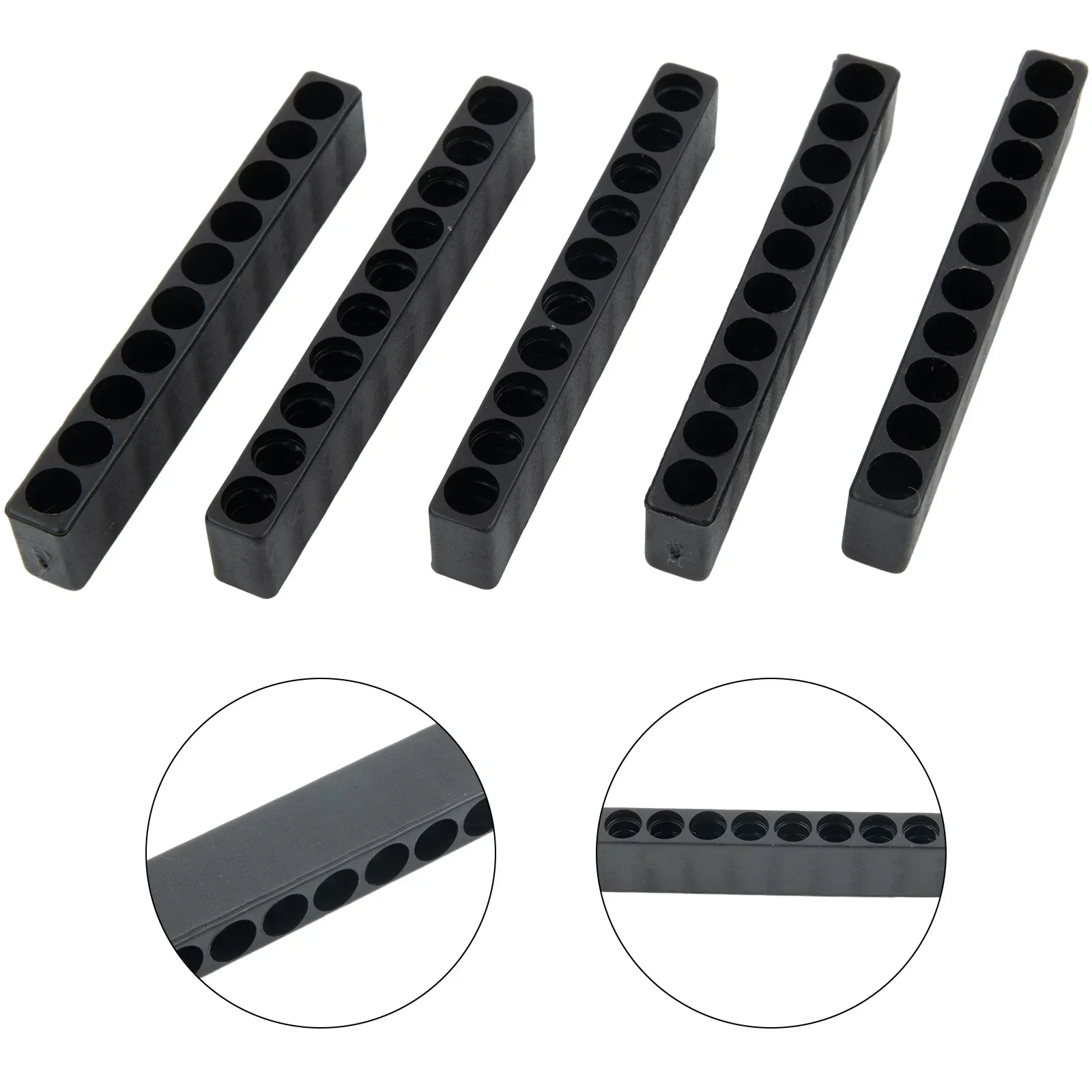 5pcs 10 Holes Screwdriver Bit Holder 1/4 Hex Shank  Plastic Screwdriver Storage Soft Rubber Organizer Head Drill Bit Stand Case