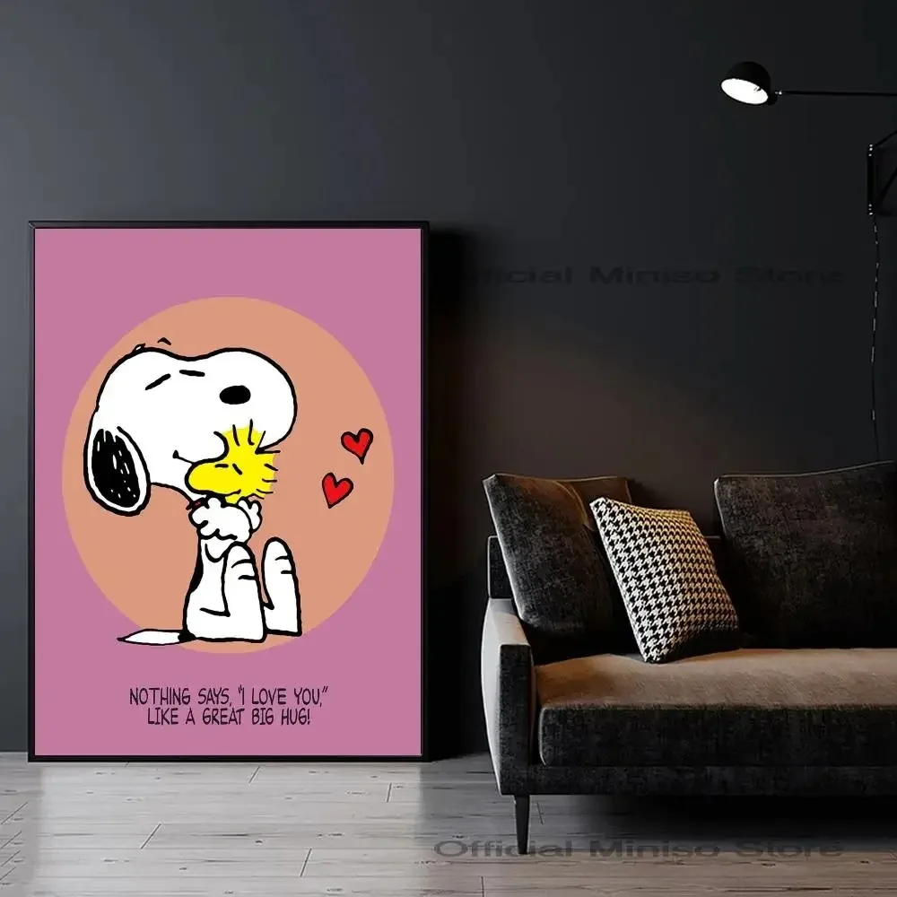 Snoopy Poster Canvas Painting Home Bedroom Entrance Bar Cafe Art Painting Decoration