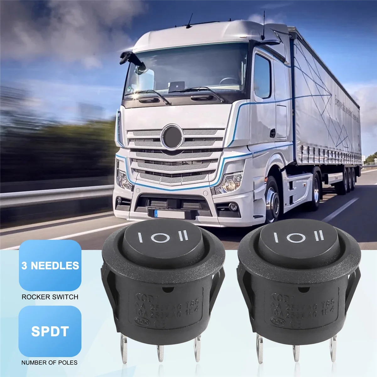 Y14A2 x AC 6A/250V 10A/125V 3 Pin SPDT ON/OFF/ON 3 Position Runder Bootswippschalter