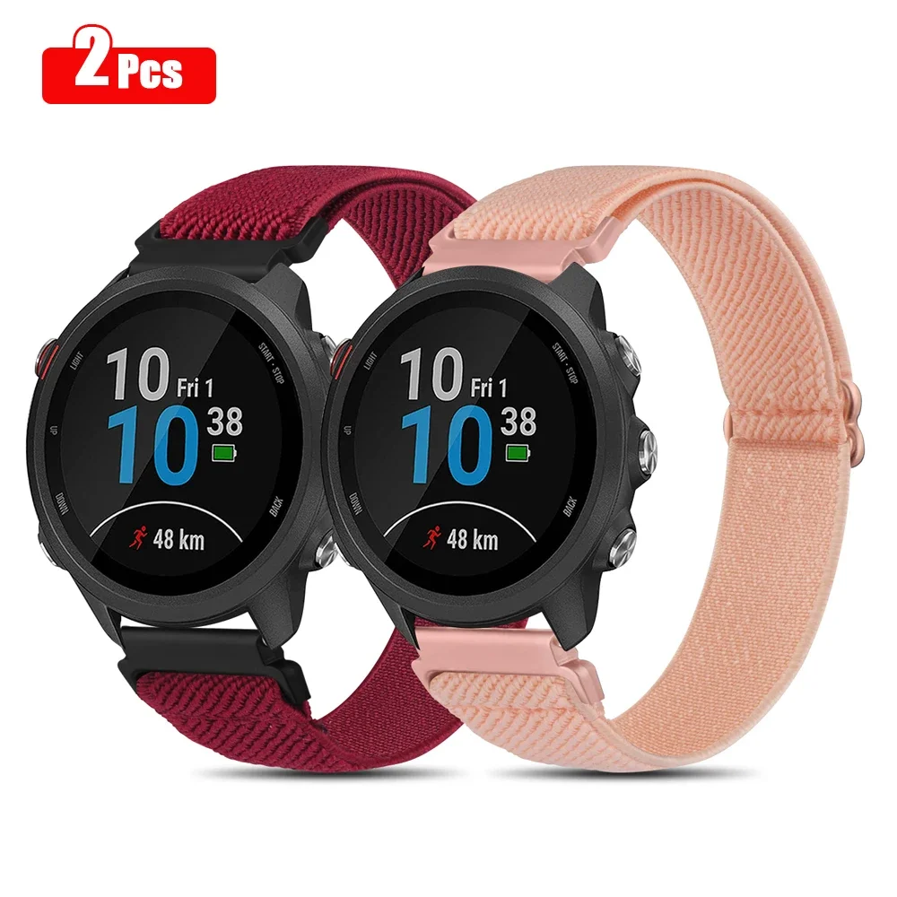 2 Pack Nylon Strap For Garmin Forerunner 55 245 645 Music Band Wristband For Garmin Venu 2 Plus/Vivomove 3 Music/Vivomove Strap